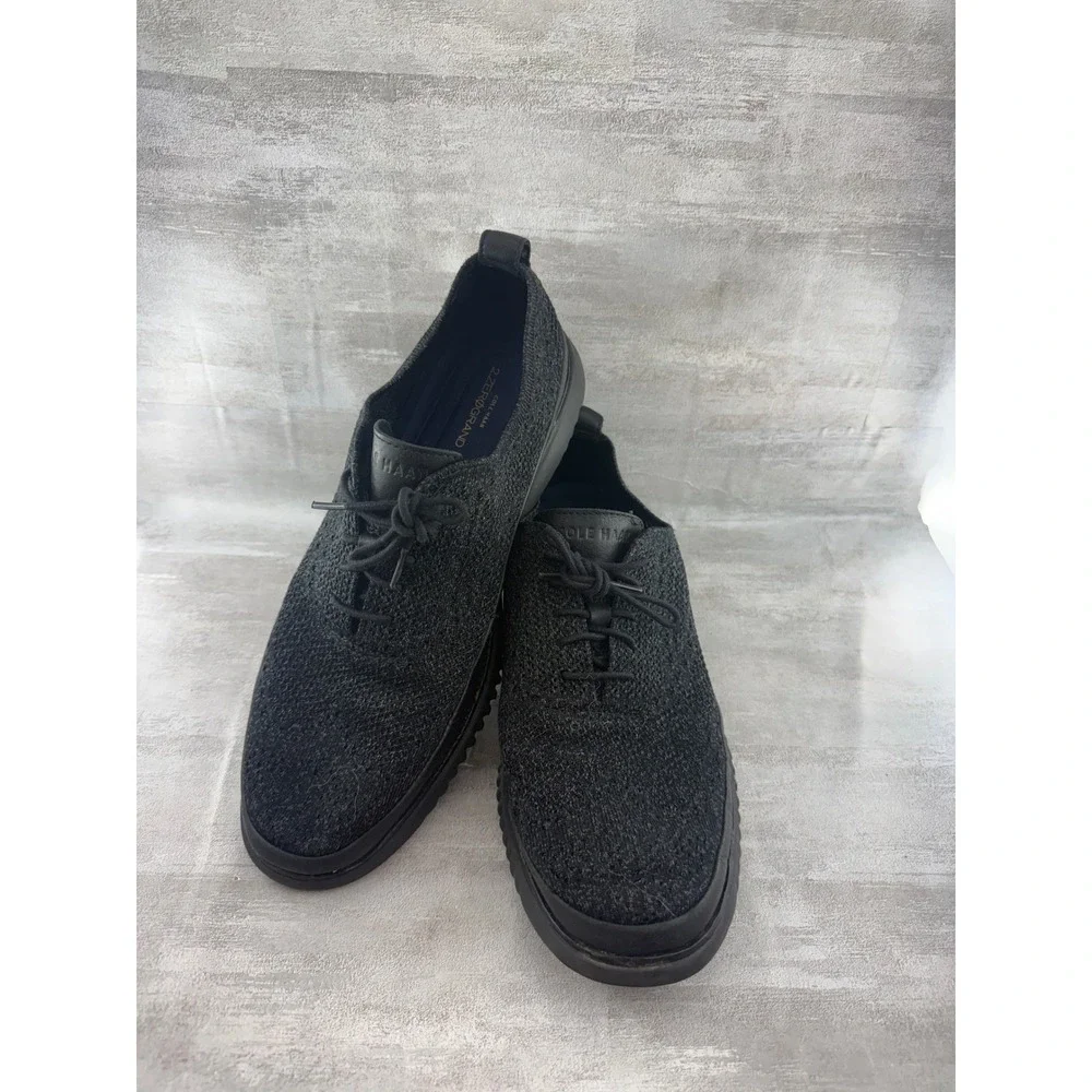 Cole Haan 2.ZEROGRAND Stitchlite Oxford Black Knit Shoes C28383 Men Sz 11.5 M